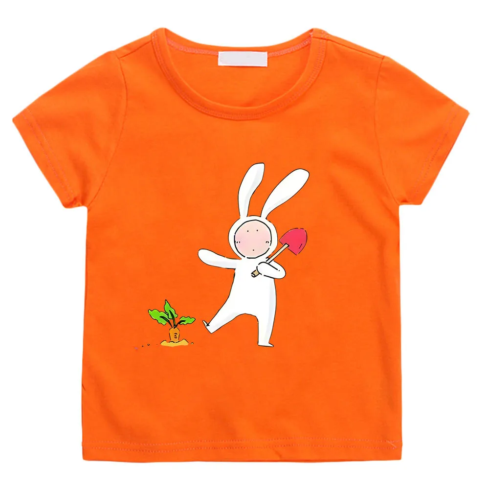 Мягкие футболки с рисунком Кролика в стиле Аниме, Футболка с рисунком Каваи, Harajuku, Повседневная Футболка с рисунком Манги из 100% Хлопка для мальчиков/девочек, Футболка в стиле Фанко-Поп