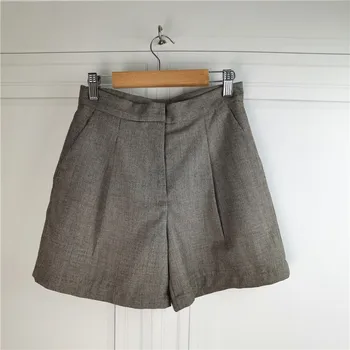 Женские шорты в клетку с застежкой-молнией, простые свободные широкие брюки, повседневные Весна-лето 2023