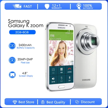 Samsung Galaxy K zoom Отремонтирован-Оригинальный разблокированный S5 zoom LTE C115 с шестиядерным процессором 20,7 Мп 8 ГБ 2 ГБ ОПЕРАТИВНОЙ памяти 4,8 дюйма 3G и LTE