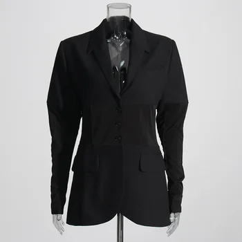 S-3XL Элегантное женское пальто для пригородных поездок, весна 2023, новое модное поло с длинным рукавом и застежкой на талии, облегающий костюм большого размера