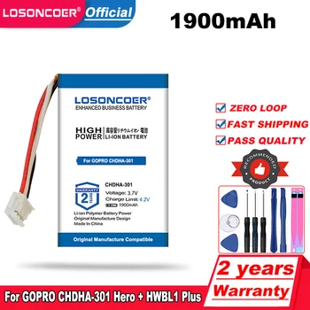 Аккумулятор LOSONCOER емкостью 1900 мАч для GOPRO CHDHA-301 Hero + аккумулятор HWBL1 Plus PR-062334