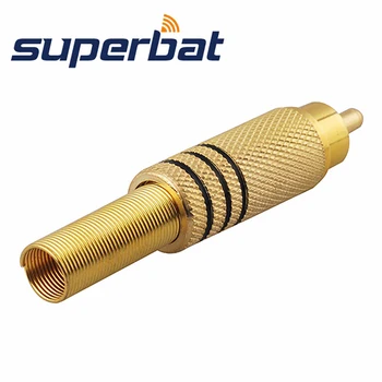 Superbat 3,5 мм-RCA Прямой штыревой Обжимной желтый разъем для кабеля RG59