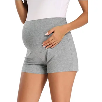 Летняя одежда для беременных, Новые модные брюки для беременных, однотонные хлопковые домашние женские спортивные повседневные шорты для живота