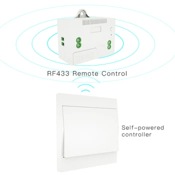 Беспроводной выключатель RF433 Без батареи Пульт дистанционного управления Настенный выключатель света с автономным питанием Не требуется проводка Передатчик настенной панели