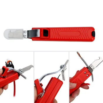 Кабельный Изоляционный Нож Для Зачистки Проводов 8-28 мм С Резиновой Ручкой, Быстрорежущий ПВХ Комбинированный Инструмент Для Снятия Зачистки
