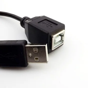 5x Штекер USB 2.0 A к Гнезду USB Type B Сканер Принтер Удлинитель Конвертер Кабель-адаптер Шнур Черный 15 см