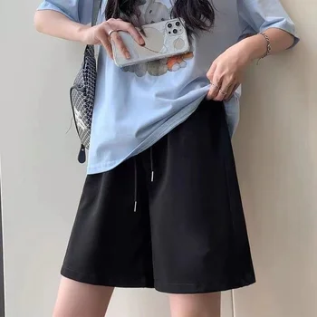 Летние женские повседневные шорты Harajuku для мальчиков с мешковатыми завязками Y2k для женщин Корейская мода Хлопковые короткие Женские спортивные шорты