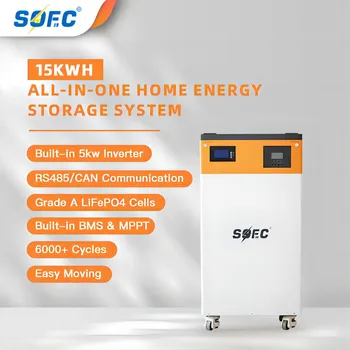 SOEC 48V 15KWh Универсальная Домашняя Система Накопления Энергии 5KW Инвертор С Литиевой Батареей 16S BMS 51,2V 300Ah Powerwall RS485/CAN