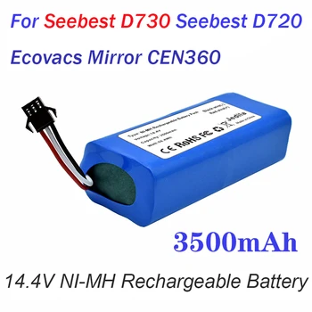 14,4 V 3500mAh NI-MH Аккумуляторная Батарея Для Seebest D730 Seebest D720 Ecovacs Mirror CEN360 Запчасти Для Робота-Пылесоса