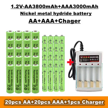Аккумуляторная батарея Lupuk - AA + AAA Nimh, 1,2 В 3800 мАч / 3000 мАч, для дистанционного управления, игрушек, радио и т.д. + продажа зарядных устройств