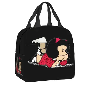 Изготовленная на Заказ милая сумка для ланча Mafalda, Женская Теплая сумка-холодильник, изолированный ланч-бокс для офиса для взрослых