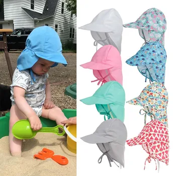 Детские Пляжные Шапочки-ведерки с широкими полями для детей от 3 м до 5 т, Пляжные солнцезащитные кепки с защитой от ультрафиолета, Уличные Пляжные Солнцезащитные кепки UPF 50 +
