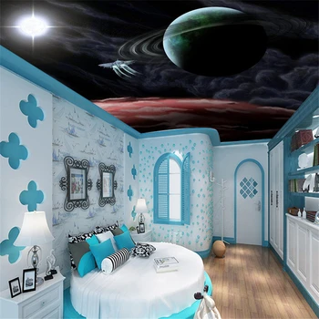 beibehang papel de parede потолочные фрески KTV bar 3D вселенная Звезда потолочные обои фон обои для спальни перспектива