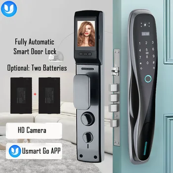 Полностью автоматический цифровой дверной замок с управлением камерой и приложением, интеллектуальный электронный пароль по отпечатку пальца, интеллектуальный дверной замок