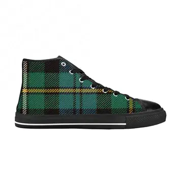 Шотландский плед Campbell Scottish Stewart Clan, крутая повседневная тканевая обувь с высоким берцем, Удобные дышащие мужские и женские кроссовки с 3D-принтом.