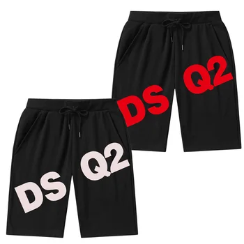 Новые мужские шорты для тренировок в тренажерном зале с логотипом DSQ2, мужские пляжные шорты с принтом, спортивная повседневная одежда, шорты для фитнеса, бега, легкая атлетика
