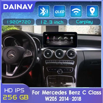 12,3 дюймов Android carplay 4G для Mercedes Benz C GLC Class W205 X253 2014-2018 Автомобильный радиоприемник стерео авторадио GPS Головное устройство плеер