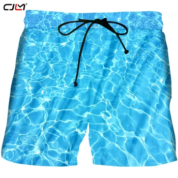 CJLM Мужские пляжные шорты Novel с 3D принтом, синие водные шорты, Красивый Мужчина в стиле хип-хоп, океанская волна, большой Размер 5XL