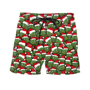 Летние пляжные шорты Meowy Christmas Sad Christmas Frogs, новый дизайн, мужские шорты-карго с баскетбольным мячом, короткие мужские шорты-карго Homme