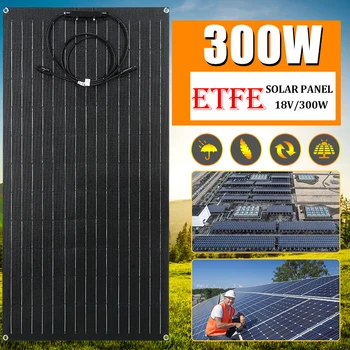 300 Вт Солнечная панель 12 В Комплект Гибкая Моноэлементная солнечная батарея для автомобиля RV Лодка Зарядное устройство Домашняя система с контроллером 12V 24V 30A