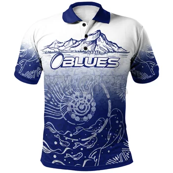 2022 Летние рубашки женские для мужчин Blues Rugby Custom Name Blues Rugby Mountain рубашки поло с 3D принтом Топы с коротким рукавом