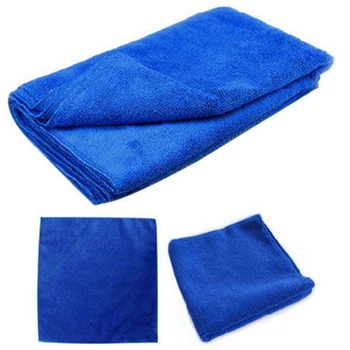 40шт Впитывающее полотенце из Микрофибры для ухода за автомобилем, домашней кухни, чистой тряпки для мытья посуды синего цвета