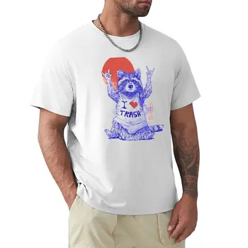I Love Trash - Милая забавная подарочная футболка с металлическим енотом, спортивные рубашки для мальчиков, рубашка с животным принтом, забавные футболки, мужские белые футболки