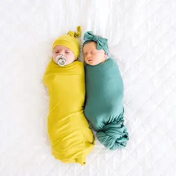 2 шт./компл. Детское одеяло, спальная накидка, однотонный комплект пеленок для новорожденных, аксессуары для младенцев