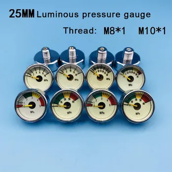 Светящийся манометр 25 мм клапан постоянного давления высокого давления маленький настольный барометр таблица постоянного давления 5/10/30 / 40мпа