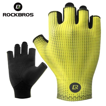 Спортивные перчатки ROCKBROS, Дышащие нескользящие велосипедные перчатки на полпальца, перчатки для фитнеса Gmy, мужские и женские велосипедные перчатки MTB, тонкие