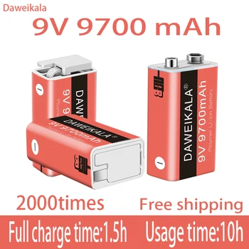 Batterie Li - ion rechargeable, batterie Li - ion 9V, mini USB, jouet, microphone, télécommande, KTV, multimètre