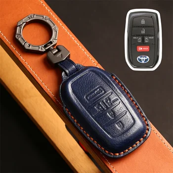 Кожаный Брелок Для Ключей Fob Car Key Cover для Toyota Sienna Remote Key 2021-2022 6-Кнопочный Протектор Автозапчастей Автомобильный Аксессуар