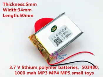3,7 В 1000 мАч 503450 Литий-полимерные Li-Po литий-ионные аккумуляторные батареи для Mp3 MP4 MP5 GPS