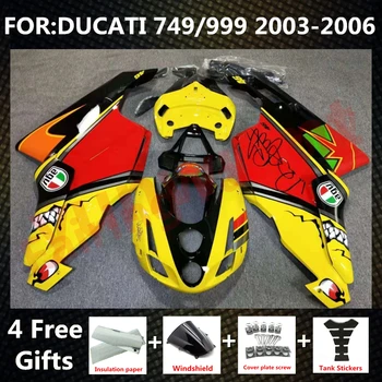 Комплект обтекателей для литья под давлением мотоцикла, подходящий для кузова 2003 2004 2005 2006 для DUCATI 999 Fairings 749 03 04 05 06 yellow shark