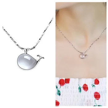 Высококачественное Серебряное ожерелье на ключицу из стерлингового серебра 925 пробы для леди, Аксессуары для вечеринки, Романтический Кулон с дельфином из хрусталя, женские украшения