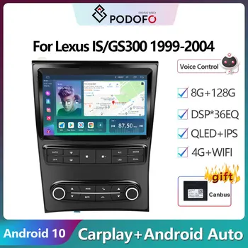 Podofo для Lexus IS/GS300 1999-2004 Автомобильный радиоприемник Мультимедийный видеоплеер Навигация стерео GPS Android Без 2din 2 din dvd