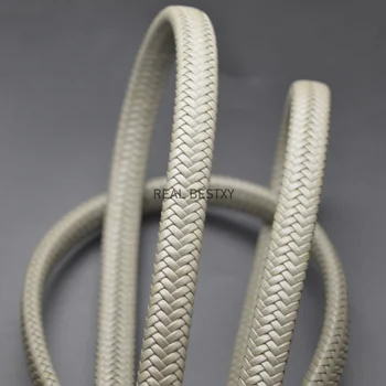 1 метр 12x6 мм Серые плоские плетеные кожаные шнуры Широкие плетеные кружевные нити для изготовления кожаных браслетов своими руками