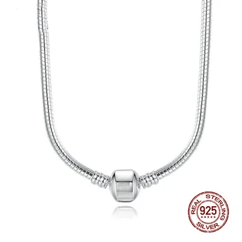 Оригинальное ожерелье-цепочка из серебра 925 пробы в виде змеи с надежной застежкой-шариком, бусины, подвески-чокеры, ожерелье-чокер для женщин, свадебные украшения своими руками