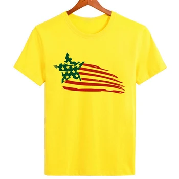 Креативная футболка с американским флагом, мужские футболки с коротким рукавом, Повседневные летние рубашки, Оригинальная брендовая одежда B063