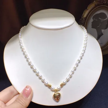 Натуральный 6-7 мм пресноводный жемчуг ожерелье любовь женская ниша холодный ветер ключицы ожерелье ювелирные изделия