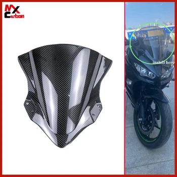 Ветровое стекло мотоцикла из углеродного волокна, Ветрозащитный экран для KAWASAKI Ninja 400 2018+