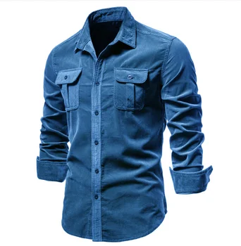 Весенне-осенняя новая джинсовая мужская рубашка 2023 года, хлопковая тонкая повседневная рубашка