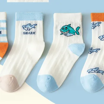 Носки для мальчиков летние тонкие мультяшные носки детские сетчатые дышащие хлопковые носки sokken для малышей chaussette enfant garcon для малышей
