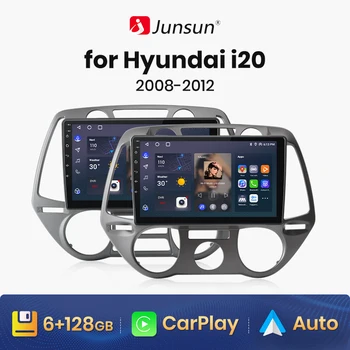 Junsun V1 AI Voice Wireless CarPlay Android автомагнитола для Hyundai i20 2008-2012 4G Автомобильный мультимедийный GPS 2din автомагнитола