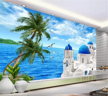 wellyu Пользовательские обои 3D фрески Эгейская гостиная спальня отеля обои диван фон настенные фрески papel de parede 3d обои
