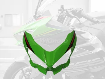 Для Kawasaki Ninja400 18 19 20 21 EX 400 2018 2019 2020 2021 Зеленый Ninja 400R Передний Верхний Обтекатель Крышка Капота Фары Нос