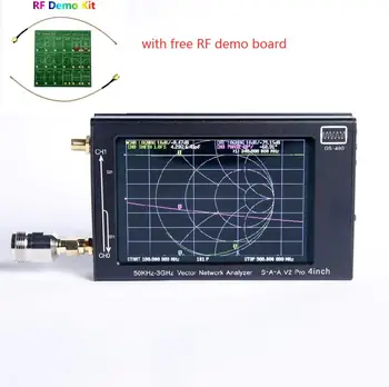 50 кГц ~ 3 ГГц NanoVNA V2 3G GS400 Антенный Векторный Сетевой Анализатор + 4-дюймовый TFT ЖК-дисплей + Алюминиевый корпус + Аккумулятор + Плата демонстрационного комплекта RF