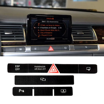 Наклейка для ремонта кнопок для Audi A8 D3 с 2004 по 2009 год для Audi A8 Аксессуары для автотюнинга Автомобильные наклейки для центральной консоли приборной панели