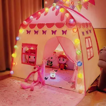Детская палатка Детский игровой домик принцессы Супер Большая комната для ползания в помещении и на открытом воздухе Палатка Замок Принцессы Живая игра Океанские шарики