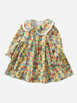 Платье принцессы для маленьких девочек, Весна-осень, двухслойный воротник 